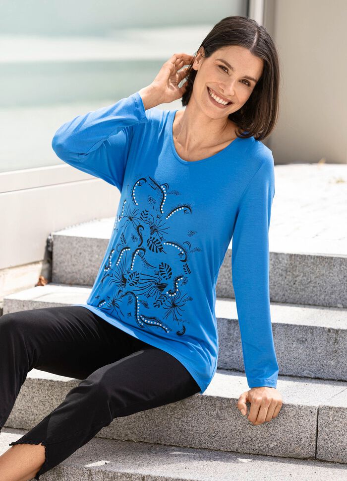 Shirt mit dekorativem Kontrast-Druck in 2 Farben 