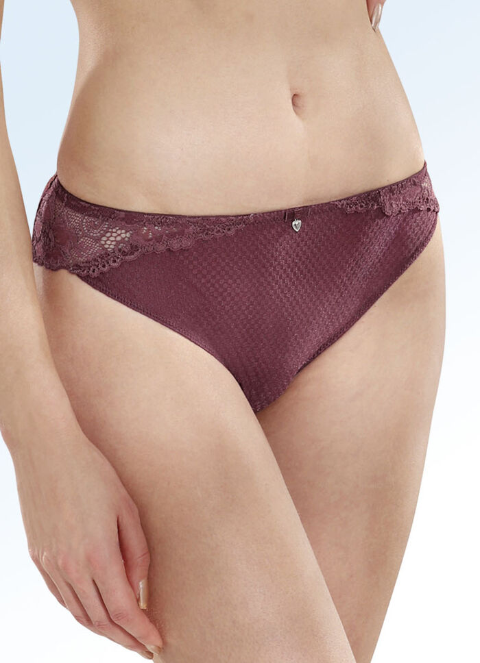 Sassa Zweierpack Slips mit Elastikspitze BURGUND