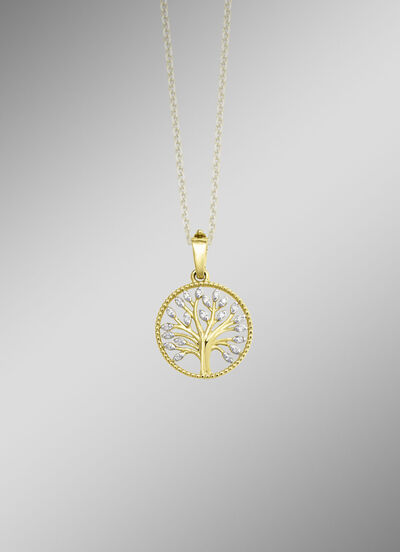 Lebensbaum-Anhänger mit 21 Brillanten 