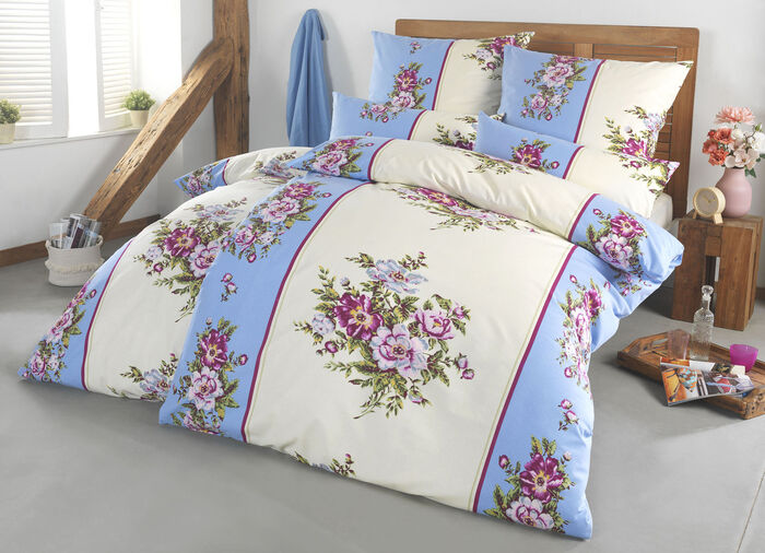 Bettw&auml;sche-Garnitur in Flausch-Biber-Qualit&auml;t 