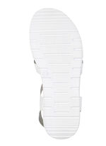 ELENA EDEN, sommerliche Damen-Sandalen, Weite G, aus Leder WEISS-SILBER