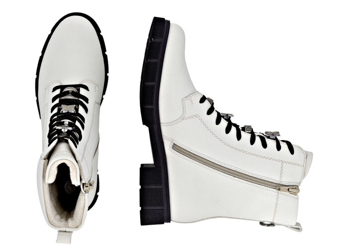 Remonte, schicke Damen-Stiefeletten, Winterschuhe, Weite G, mit Reißverschluss NATURWEISS