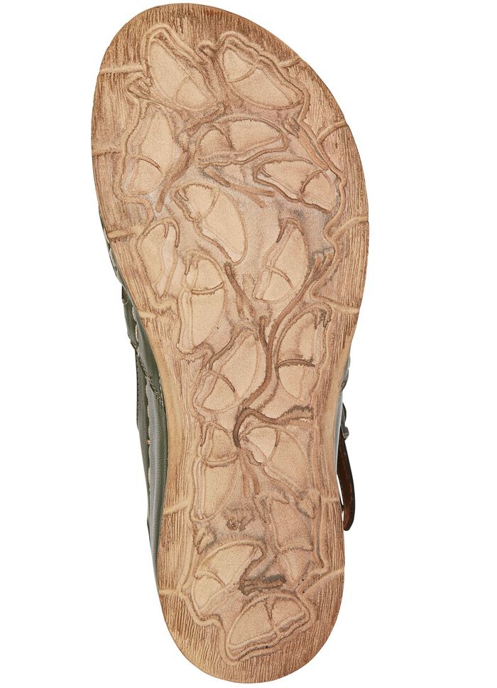 Gemini, klassische Damen-Sandalen, Weite G, mit Gummizug KHAKI-BUNT