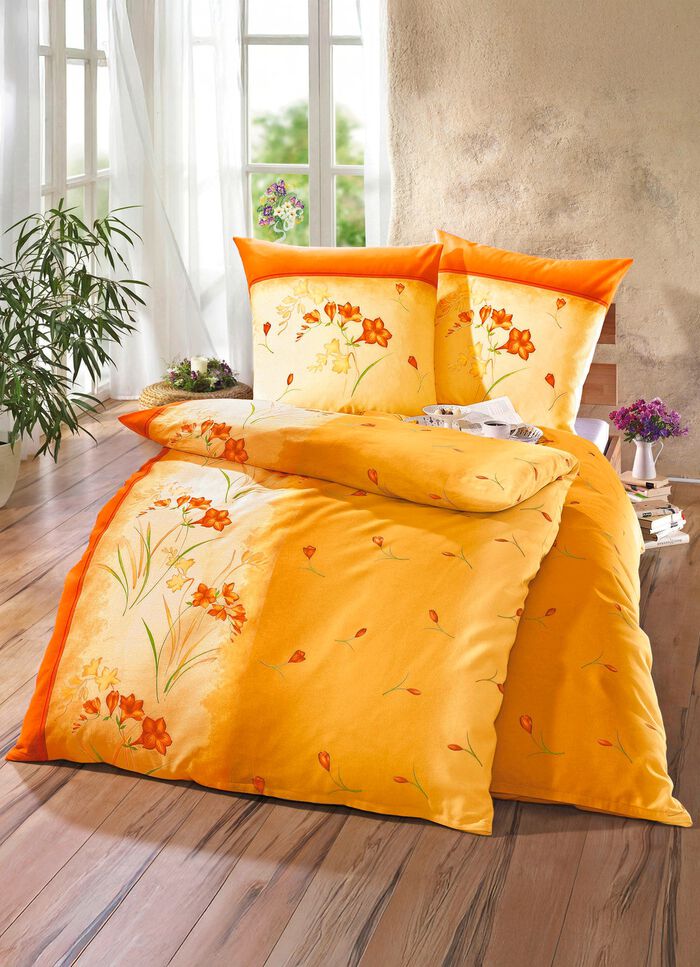 B&uuml;gelleichte DOBNIG Bettw&auml;sche-Garnitur mit Rei&szlig;verschluss 