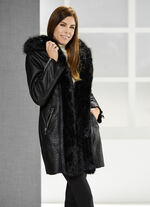 Longjacke mit Kroko-Dessin 