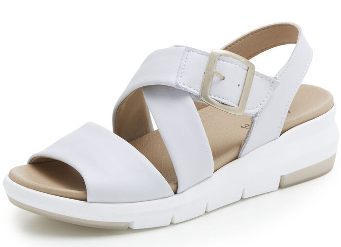 ELENA EDEN Sandale aus Nappaleder EISGRAU