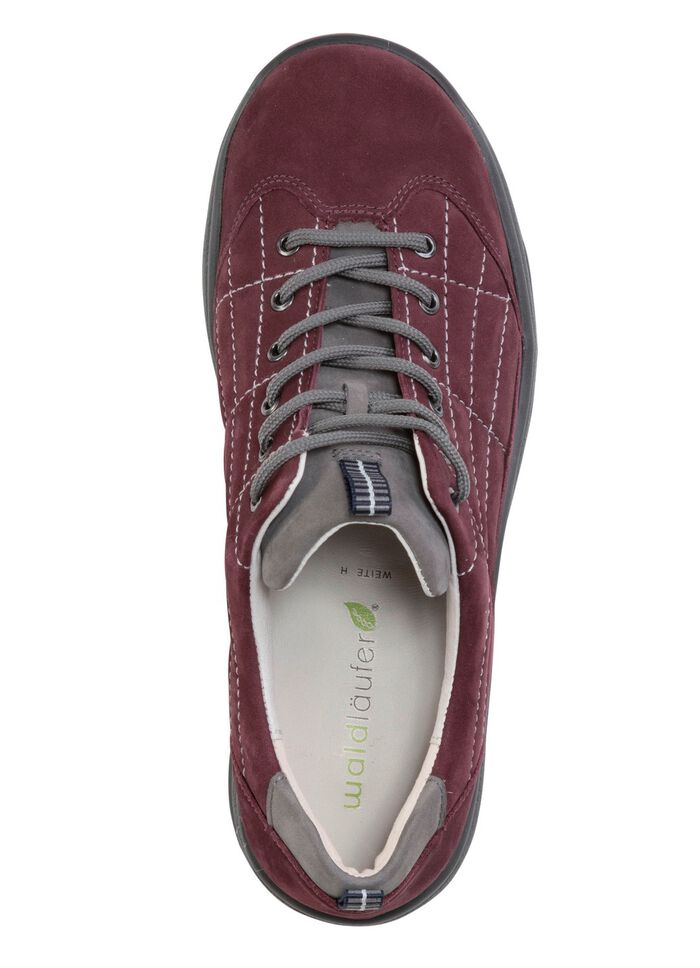 Waldl&auml;ufer Schn&uuml;rschuh aus Rind-Nubukleder BORDEAUX