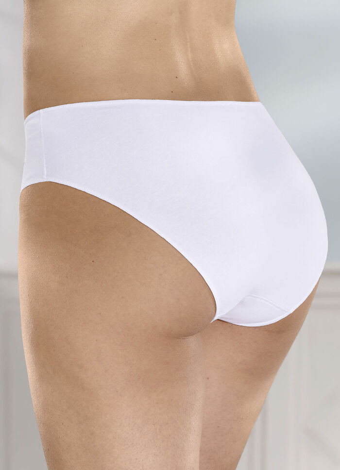 Viererpack Slips mit besonders flachen Abschlüssen WEISS