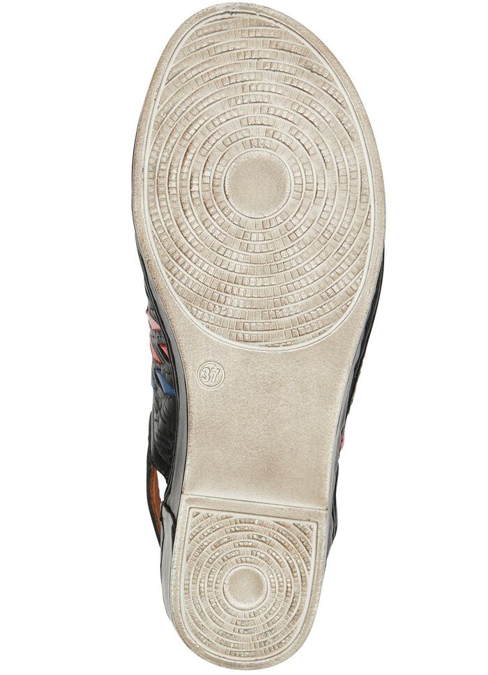 Gemini Sandalette mit raffinierten, bunten Flechtdurchz&uuml;gen SCHWARZ