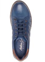 Andrea Conti Schn&uuml;r-Sneaker mit r&uuml;ckw&auml;rtigem Kontrast-Besatz MARINE