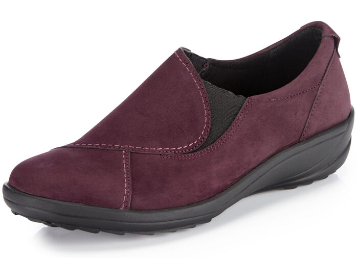 ELENA EDEN Slipper aus Nubukleder BURGUND