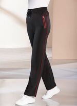 Freizeithose mit Kontrastpaspel SCHWARZ