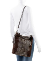 Laurina Tasche aus Kalb-Veloursleder  MOKKA