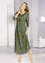 Laurina Nachthemd, knöchellang mit großzügiger Motivspitze  