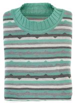 Pullover in Feinstrick MINT-GRAU-ECRU