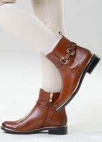 ELENA EDEN, schicke Damen-Stiefeletten, Winterschuhe, Weite G, mit Rei&szlig;verschluss COGNAC