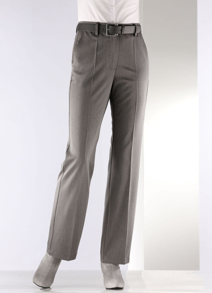 Hose mit r&uuml;ckw&auml;rtigen Dehnbundeins&auml;tzen GRAU MELIERT