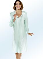 Nachthemd, Langarm mit V-Ausschnitt MINT
