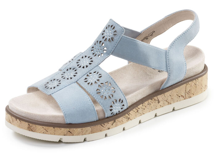 ELENA EDEN, sommerliche Damen-Sandalen, Weite G, mit herausnehmbarem Fu&szlig;bett JEANS