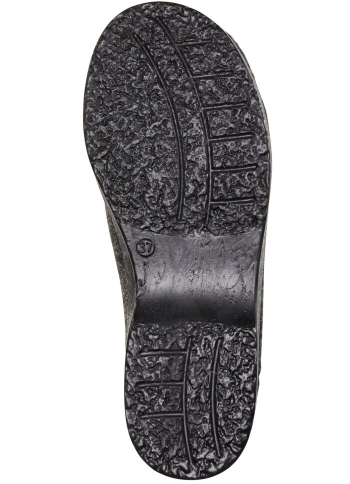 Warme Damen-Hausschuhe, Weite H, mit Reißverschluss ANTHRAZIT