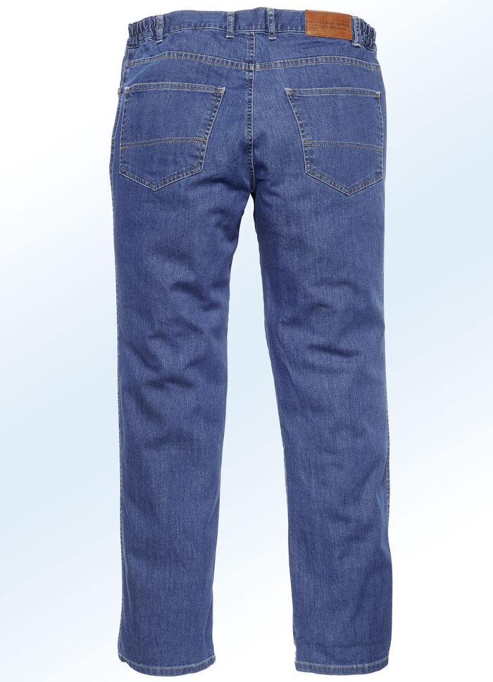"Francesco Botti"-Jeans mit Dehnbundeins&auml;tzen in 3 Farben JEANSBLAU