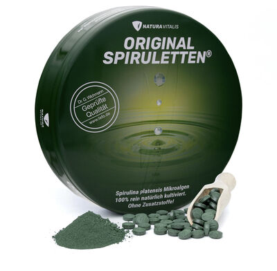 Spirulina Presslinge in Spirulettendose 