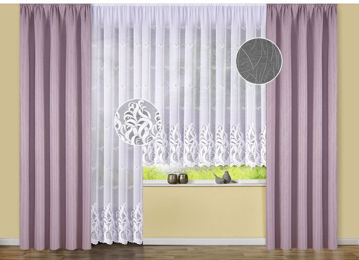 Übergardine  mit Universalschienenband ANTHRAZIT