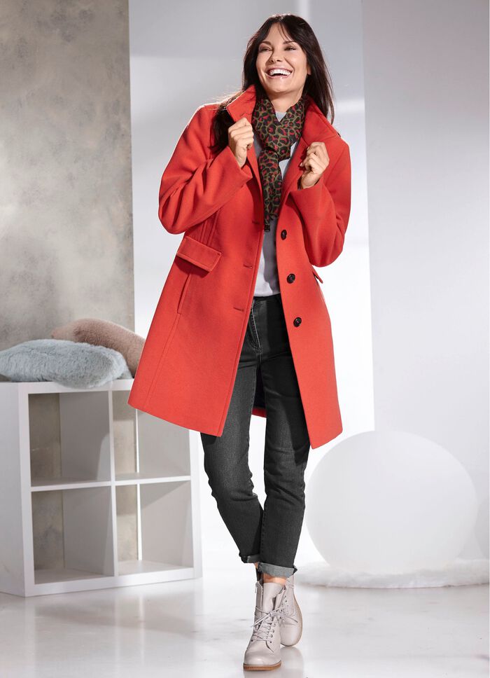 Kurzmantel mit Nahttaschen ZIEGELROT