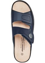 Bequeme Damen-Pantoletten, mit herausnehmbarem Fu&szlig;bett DUNKELBLAU