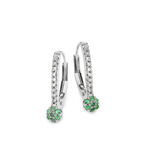 Edle Ohrringe mit 18 Diamanten und echt Smarad 