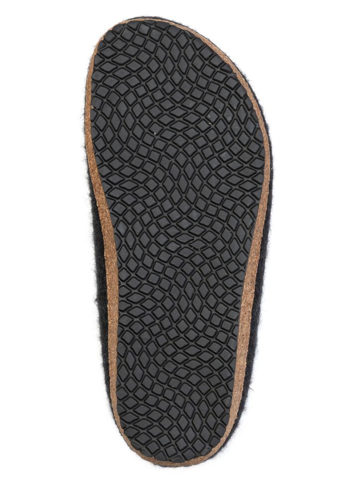 Edle Damen-Hausschuhe, Weite G, aus Schurwolle, nahtlos handgefilzt GRAFIT