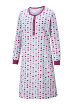 Zweierpack Nachthemden, Langarm mit Knopfleiste und B&uuml;ndchen FUCHSIA/FLIEDER