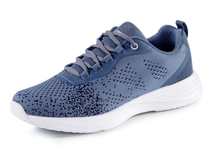 Schnür-Sneaker aus effektvoll strukturiertem Textilmaterial JEANSBLAU