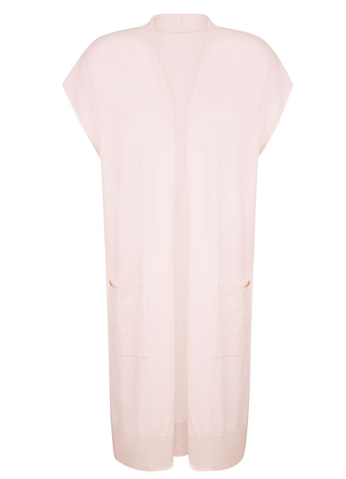 Long-Strickweste mit Kaschmir 