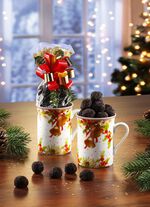 Porzellan-Tassen, 2er-Set, mit F&uuml;llung 