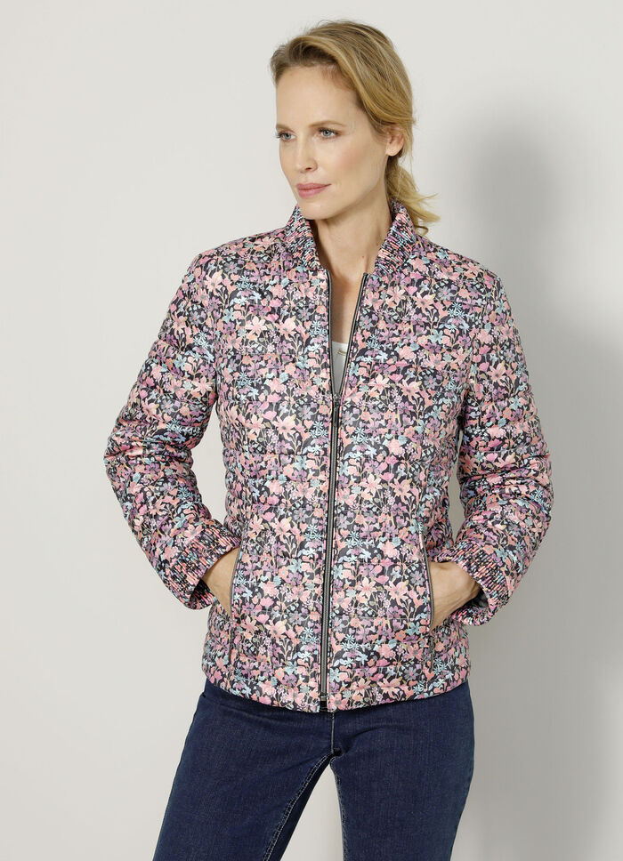 Steppjacke mit Floralprint 
