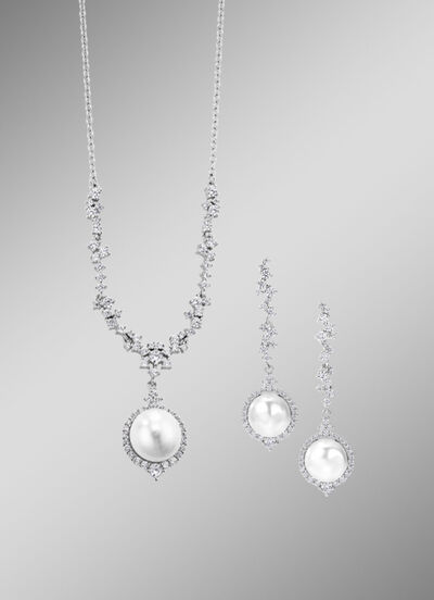 Schmuck-Set mit Süßwasser-Zuchtperlen, 2-teilig 