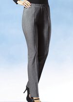 Hose in meliertem Winter-Bengaline MITTELGRAU MEL.