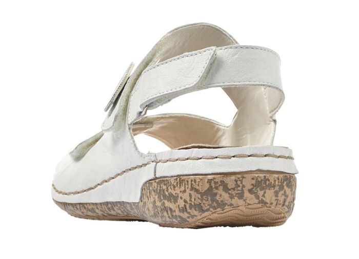 Rieker, bequeme Damen-Sandalen, Weite H, mit herausnehmbarem Fu&szlig;bett WEISS