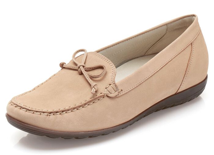 Waldl&auml;ufer Slipper mit Zierschleife SAND