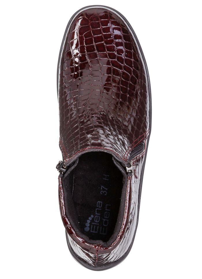 ELENA EDEN, komfortable Damen-Stiefeletten, Weite H, mit herausnehmbarem Fu&szlig;bett BURGUND
