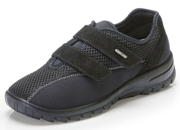 Bequeme Damen-Klettschuhe, Weite H, mit herausnehmbarem Fußbett SCHWARZ