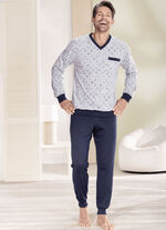 Zweierpack Schlafanz&uuml;ge mit V-Ausschnitt und B&uuml;ndchenabschl&uuml;ssen  