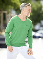Modischer V-Pullover in 6 Farben GRÜN MELIERT