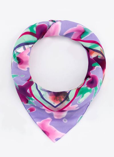 Nickituch mit Fantasiebl&uuml;ten-Dessin 