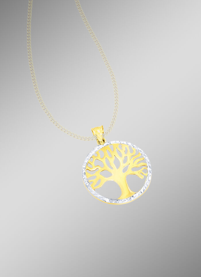 Sch&ouml;ner Anh&auml;nger in Bicolor mit diamantiertem Rand 