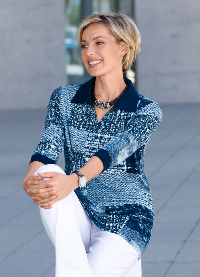 Poloshirt mit 3/4-langen &Auml;rmeln in 3 Farben 