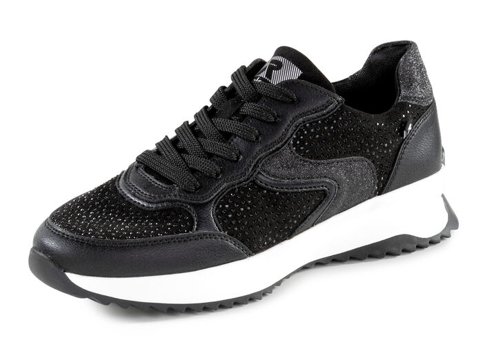 Rieker Sneaker mit Glitzersteinchen SCHWARZ