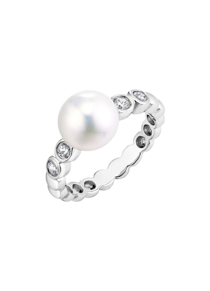 Damenring mit Süßwasser-Zuchtperle 