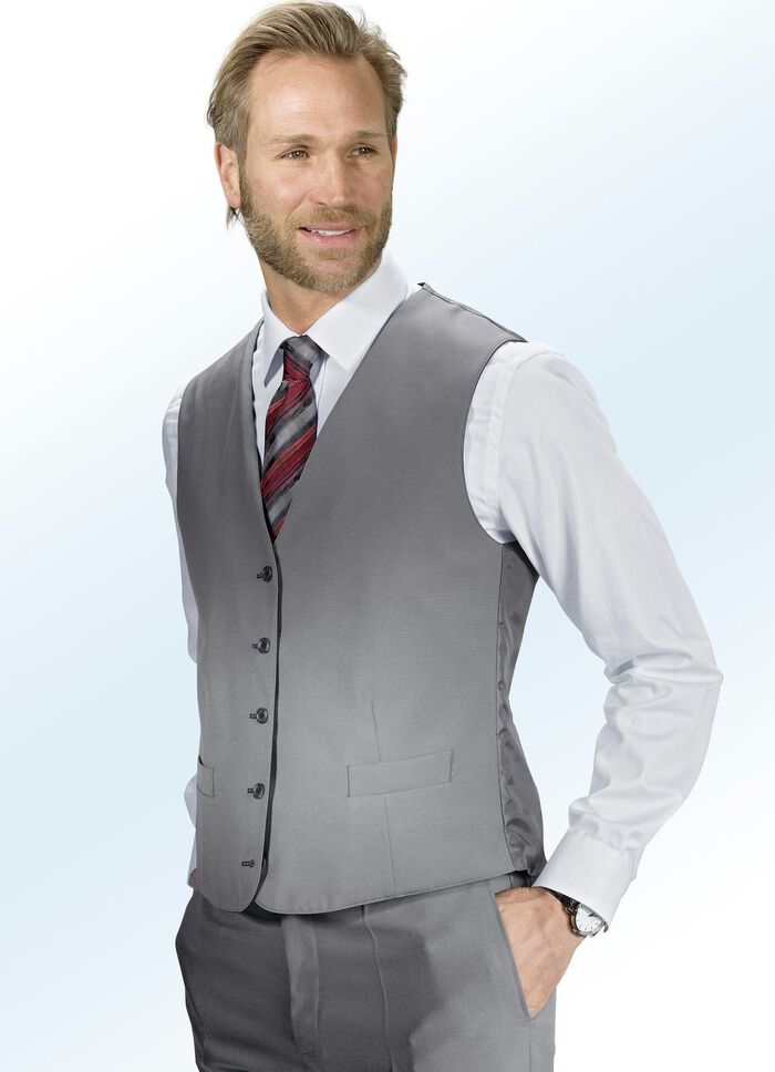 Anzug mit Wendeweste und zwei Hosen SCHWARZ-SILBERGRAU